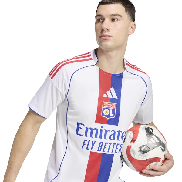 Olympique Lyonnais adidas 2025/26 Home Replica Jersey - White/Blue - Image 7