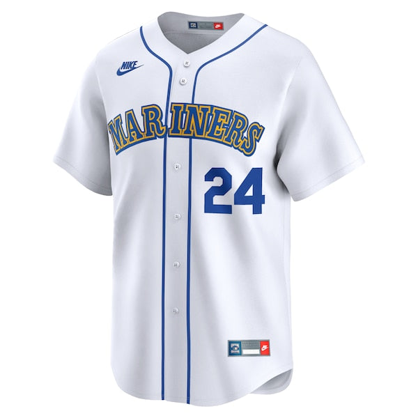 Ken Griffey Jr. Seattle Mariners Nike Throwback Cooperstown Limited Jersey - White - Image 3