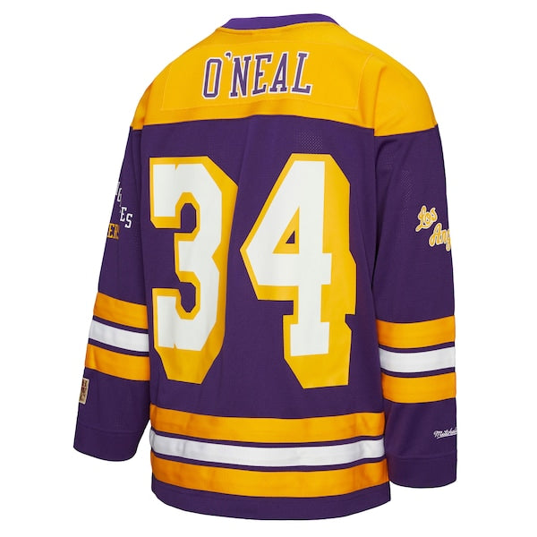 Shaquille O'Neal Los Angeles Lakers Unisex Maxxed Out Fashion Hockey Jersey - Purple - Image 3