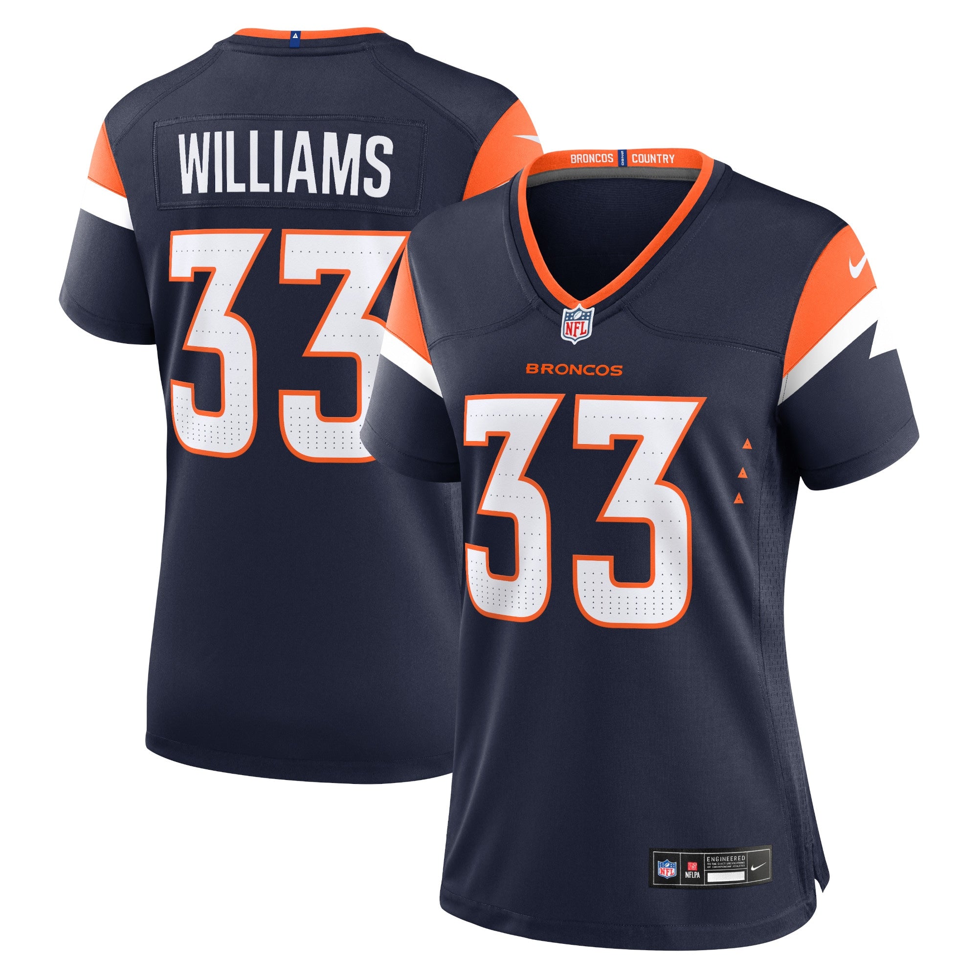 Javonte Williams Denver Broncos Nike Women's Game Jersey - Orange - Image 6