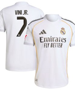 Vini Jr. Los Merengues adidas 2025/26 Home Authentic Jersey - White/Blue