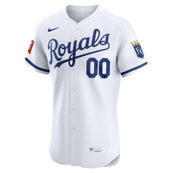 Kansas City Royals Nike Home Elite Sponsor Patch Custom Jersey - White - Image 2