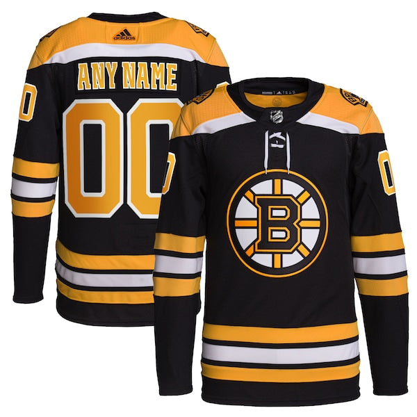 Boston Bruins adidas Home Primegreen Authentic Custom Jersey - Black