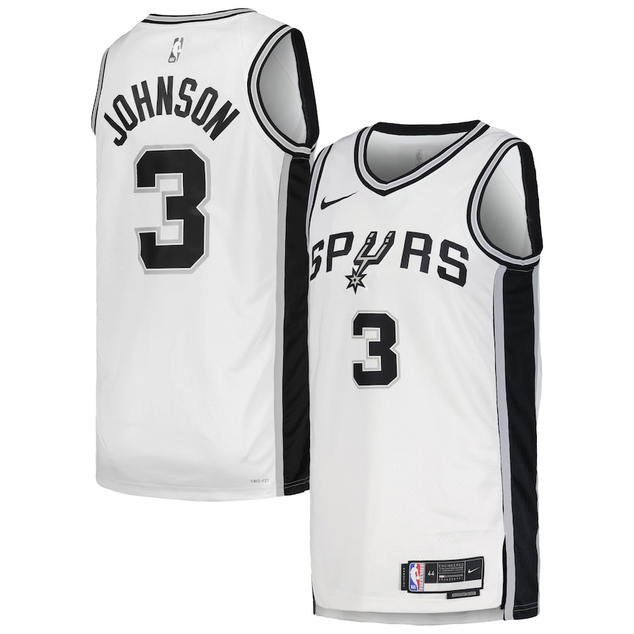 Keldon Johnson San Antonio Spurs Nike Unisex Swingman Jersey - Icon Edition - Black/White - Image 6