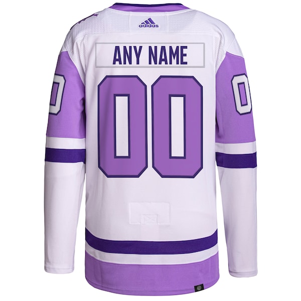 Arizona Coyotes adidas Hockey Fights Cancer Primegreen Authentic Custom Jersey - White/Purple - Image 3