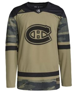Alternative view of Montreal Canadiens adidas Logo Military Appreciation Team Authentic Custom Practice Jersey - Camo
