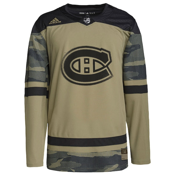 Montreal Canadiens adidas Logo Military Appreciation Team Authentic Custom Practice Jersey - Camo - Image 2