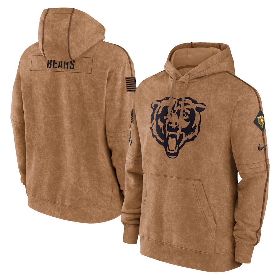 Chicago Bears Men's Nike Brown 2023 Salute To Service Club Pullover Hoodie