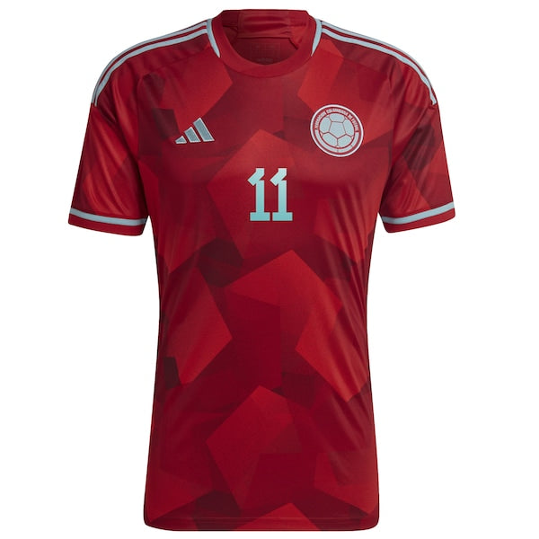 Juan Cuadrado Colombia National Team adidas 2022/23 Away Replica Player Jersey - Red - Image 2