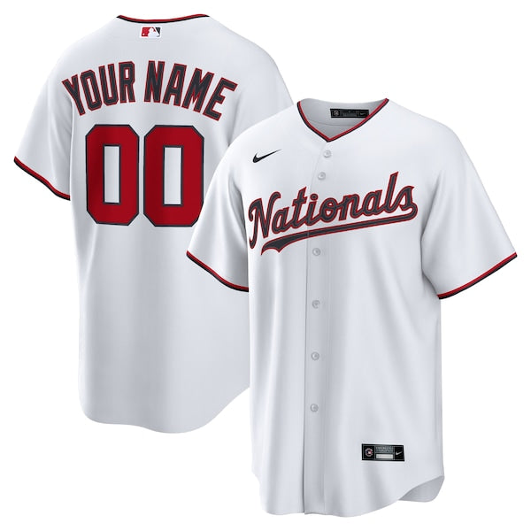 Washington Nationals Nike Home Custom Replica Jersey - White/Navy - Image 2