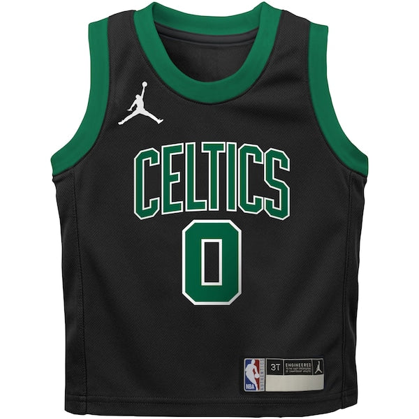 Jayson Tatum Boston Celtics Jordan Brand Preschool 2022/23 Replica Jersey - Statement Edition - Black - Image 2