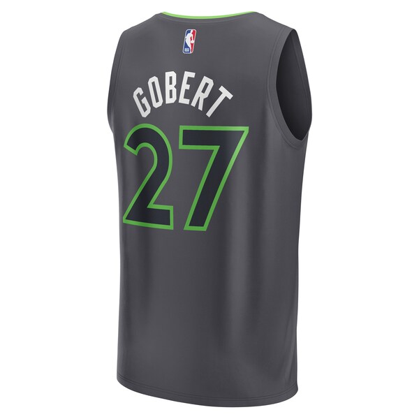 Rudy Gobert Minnesota Timberwolves Youth Fast Break Replica Player Jersey - Statement Edition - Black - Image 3