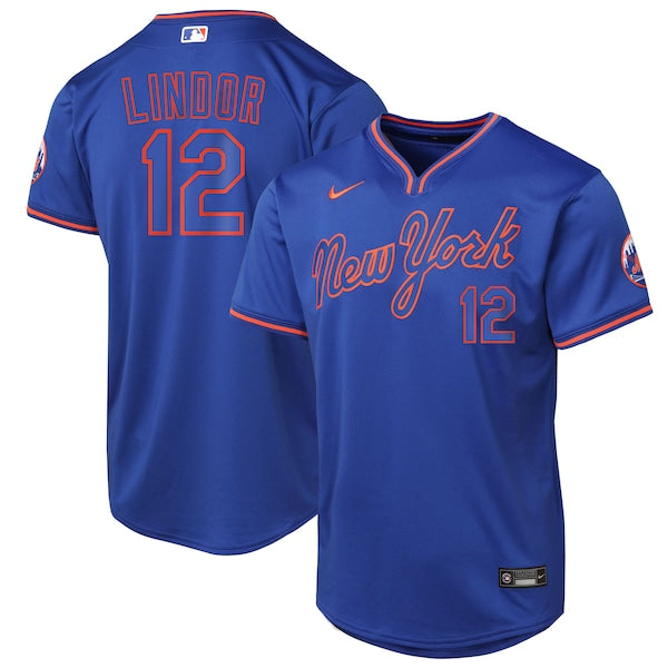Francisco Lindor New York Mets Nike Youth Alternate Limited Player Jersey - Royal/Gray - Image 2