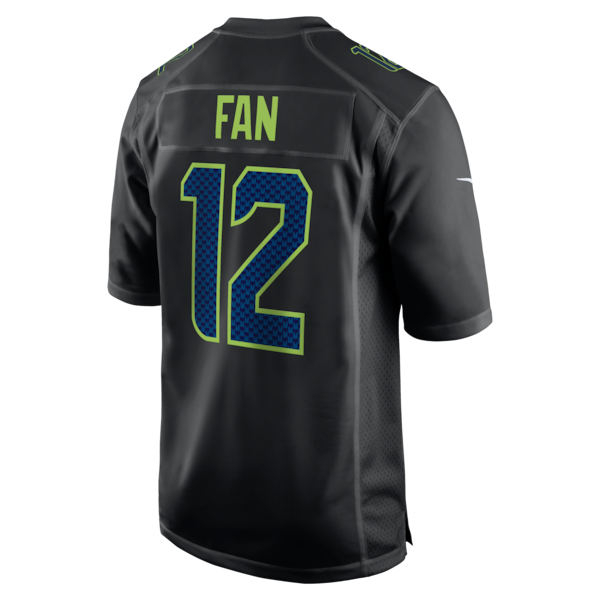 Men's Seattle Seahawks 12s Nike Black Super Bowl LX Patch Carbon Fashion Game Jersey - Image 3