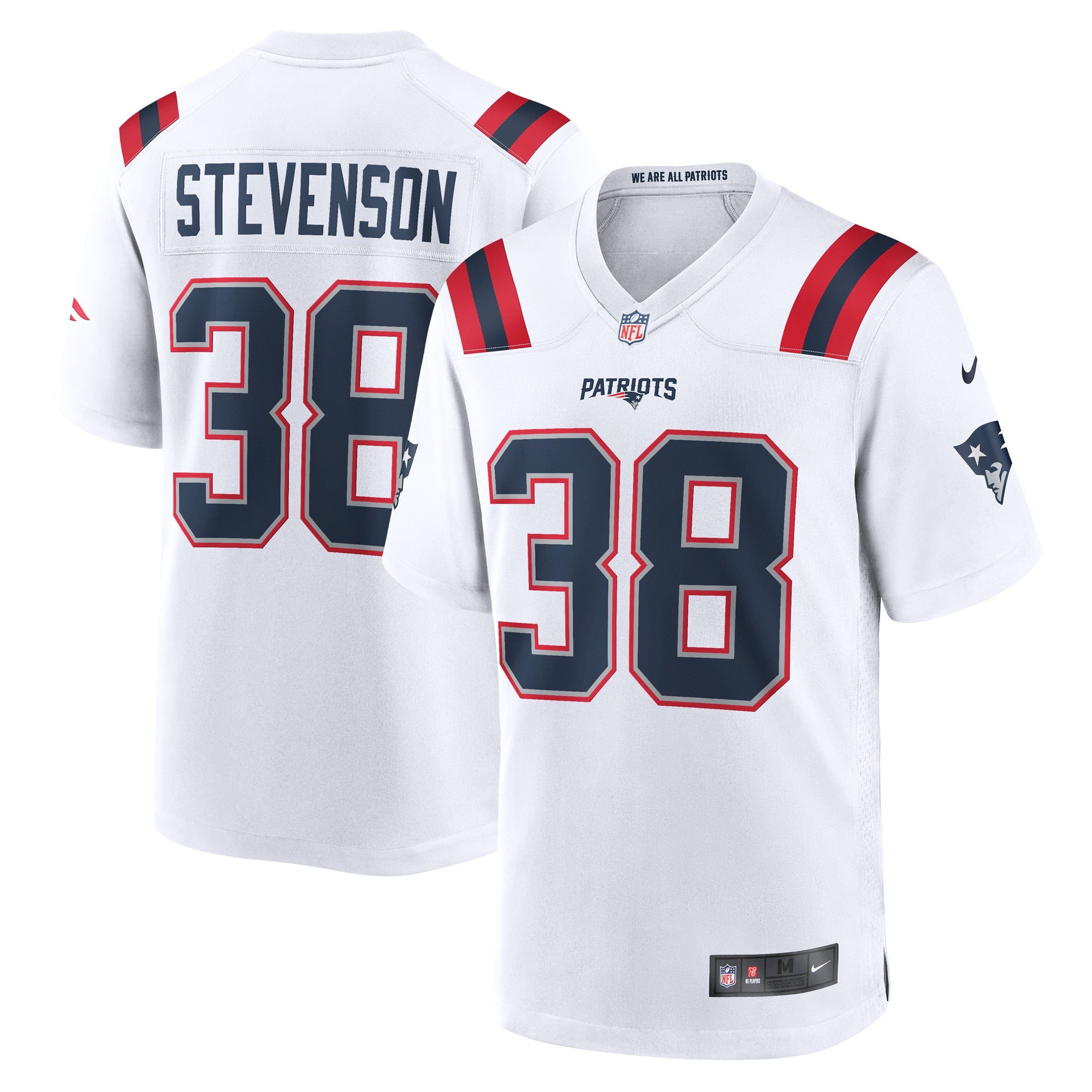 Rhamondre Stevenson New England Patriots Nike Alternate Game Player Jersey - Red/Navy/White - Image 6
