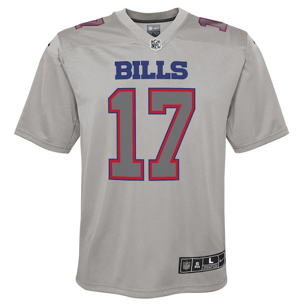 Josh Allen Buffalo Bills Nike Youth Atmosphere Game Jersey - Gray - Image 2