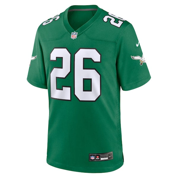 Saquon Barkley Philadelphia Eagles Nike Alternate Game Jersey - Kelly Green/Black/Green/White - Image 6