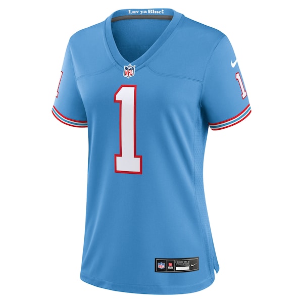 Cam Ward Tennessee Titans Nike Women's 2025 NFL Draft 2nd Alternate Game Jersey - Light Blue - Image 2