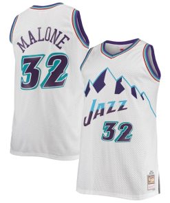 Karl Malone Utah Jazz 1996/97 Big & Tall Hardwood Classics Swingman Jersey - White/Purple