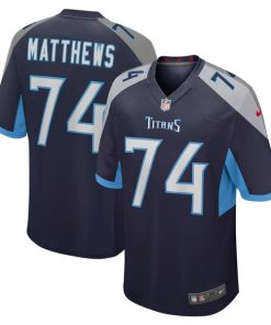 Alternative view of Bruce Matthews Tennessee Titans Nike Retired Player Jersey - Navy/Light Blue
