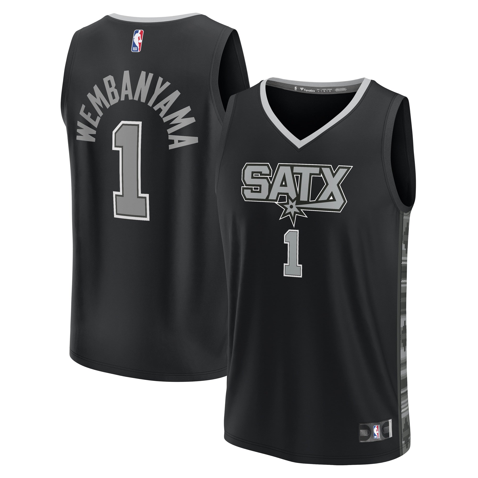 Victor Wembanyama San Antonio Spurs Fast Break Replica Player Jersey - Association Edition - White/Black - Image 6