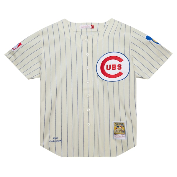 Ernie Banks Chicago Cubs Cooperstown Collection 1969 Authentic Jersey - Cream - Image 2