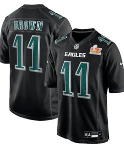 A.J. Brown Philadelphia Eagles Nike Super Bowl LIX Fashion Game Player Jersey - Carbon Black
