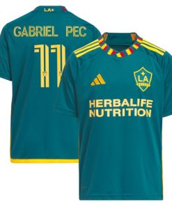 Gabriel Pec LA Galaxy adidas Youth 2024 LA Kit Replica Player Jersey - Green
