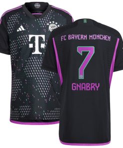 Serge Gnabry Bayern Munich adidas 2023/24 Away Authentic Player Jersey - Black/White