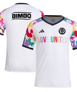 Philadelphia Union adidas 2024 Pride Pre-Match Top - White