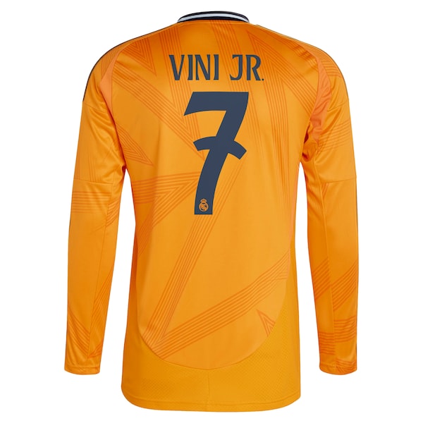 Vini Jr. Los Merengues adidas 2024/25 Away Replica Long Sleeve Player Jersey - Orange - Image 4