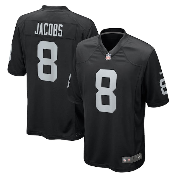 Josh Jacobs Las Vegas Raiders Nike Game Player Jersey - Black/White - Image 2