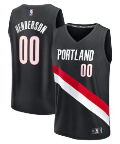 Scoot Henderson Portland Trail Blazers  Youth Fast Break Replica Player Jersey - Icon Edition - Black