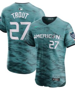 Mike Trout American League Nike 2023 MLB All-Star Game Vapor Premier Elite Player Jersey - Teal