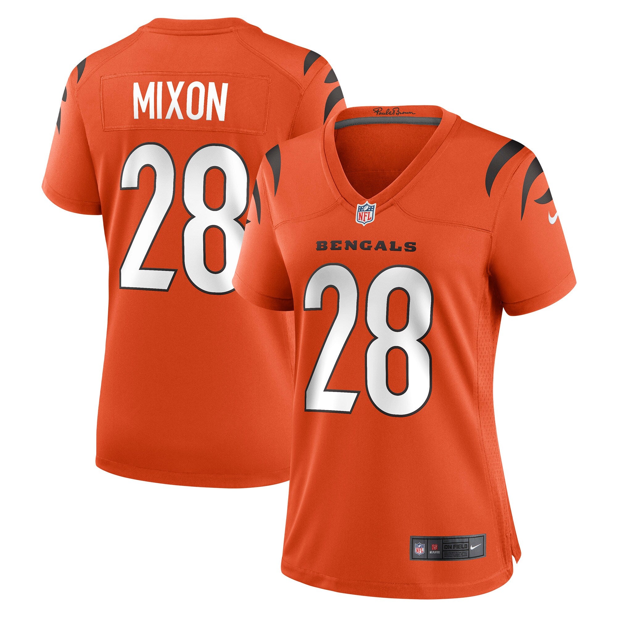 Joe Mixon Cincinnati Bengals Women's Nike Game Jersey - Black/Orange - Image 4