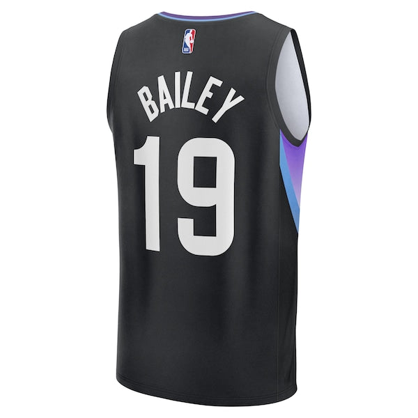 Ace Bailey Utah Jazz 2025 NBA Draft First Round Pick Fast Break Replica Jersey - Statement Edition - Black - Image 3