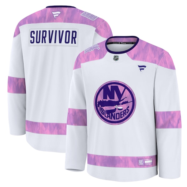 New York Islanders Hockey Fights Cancer Practice Jersey - White
