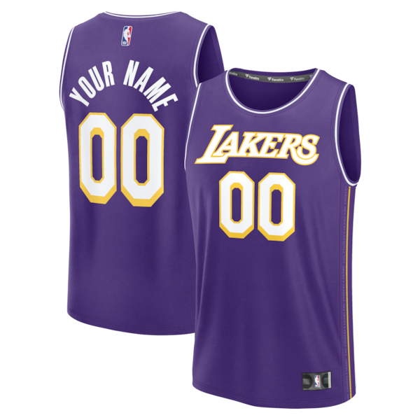 Los Angeles Lakers Fastbreak Custom Jersey - Statement Edition - Purple/White/Gold - Image 2