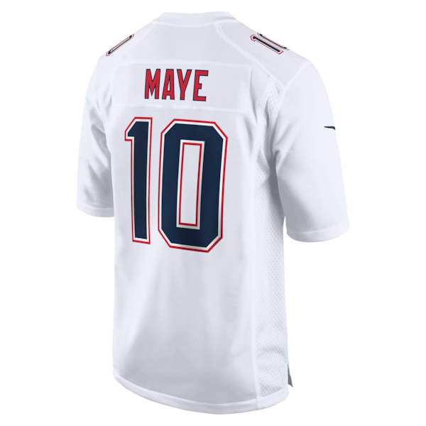 Drake Maye New England Patriots Nike Game Jersey - Tundra White/Black - Image 4