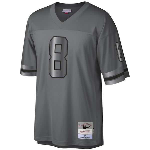Archie Manning New Orleans Saints 1979 Retired Player Metal Legacy Jersey - Charcoal - Image 2