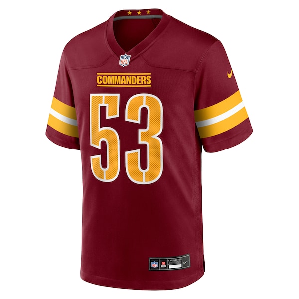 Lucas Niang Washington Commanders Nike Team Game Jersey - Burgundy - Image 2