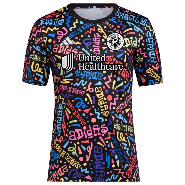 New England Revolution adidas 2024 Hispanic Heritage Pre-Match Top - Black - Image 2