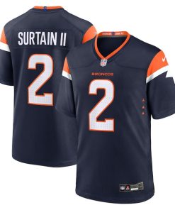 Alternative view of Patrick Surtain II Denver Broncos Nike Alternate Game Jersey - Navy/Orange/White