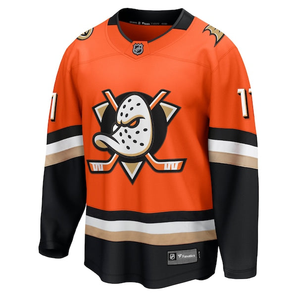 Trevor Zegras Anaheim Ducks Home Premier Breakaway Player Jersey - Orange/Black - Image 3