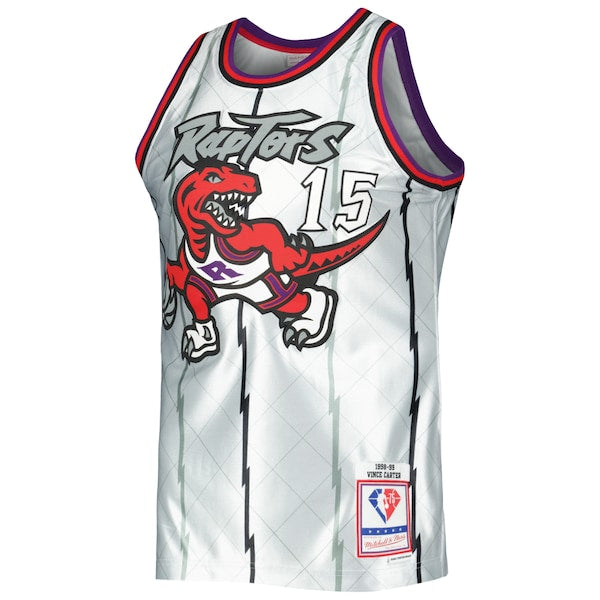 Vince Carter Toronto Raptors 1998/99 Hardwood Classics 75th Anniversary Swingman Jersey - Platinum - Image 2