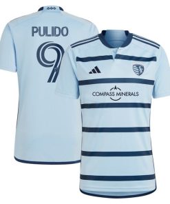 Alan Pulido Sporting Kansas City adidas 2024 Hoops 4.0 Replica Player Jersey - Light Blue
