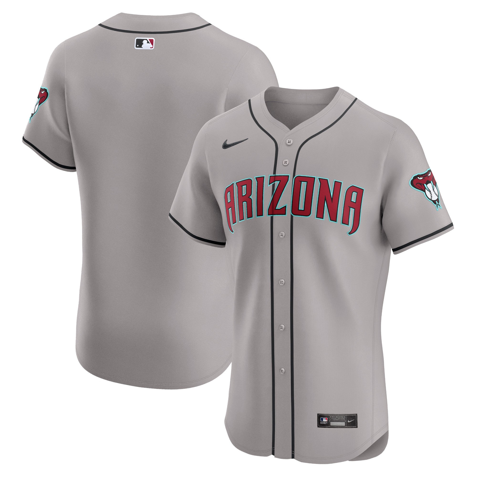 Arizona Diamondbacks Nike Vapor Premier Elite Patch Jersey - Red/Cream/Gray - Image 6