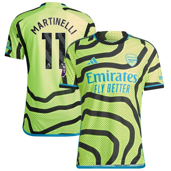 Gabriel Martinelli Arsenal adidas 2023/24 Away Authentic Player Jersey - Yellow/Red - Image 2