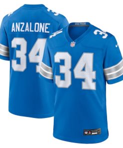 Alternative view of Alex Anzalone Detroit Lions Nike Game Jersey - Blue/Black