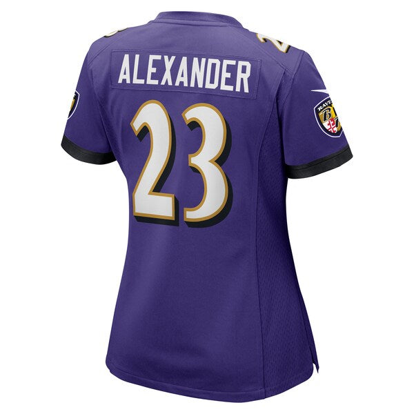 Jaire Alexander Baltimore Ravens Nike Women's Team Game Jersey - Purple - Image 3